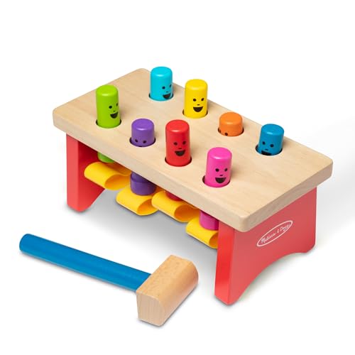 MeMelissa & Doug Deluxe Pounding Bench Wooden Preschool Learning Toy with Mallet Classic Wooden Toddler Toys for Ages 2+Lissa & Doug Deluxe Pounding Bench Wooden Preschool Learning Toy with Mallet - Image 4