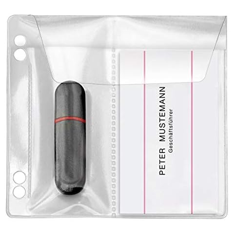 VELOFLEX 4377100 USB Memory Stick Sleeves for Filing/PVC Film 10 x 10 cm/Business Card Sleeves Transparent Pack of 100 Cover