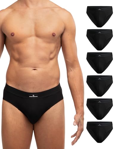 DANISH ENDURANCE 6-Pack Briefs i Bomull, Klassiska Kalsonger, Etikettfria, för Herr, Svart, L