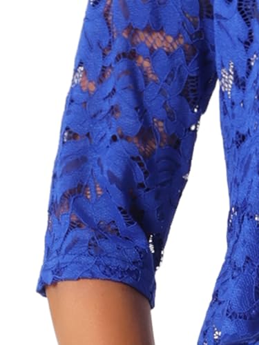 Image of Allegra K Lace Shrug for Women Bolero Tops Sheer Cardigan Open Front Half Sleeve Dressy Cover Up