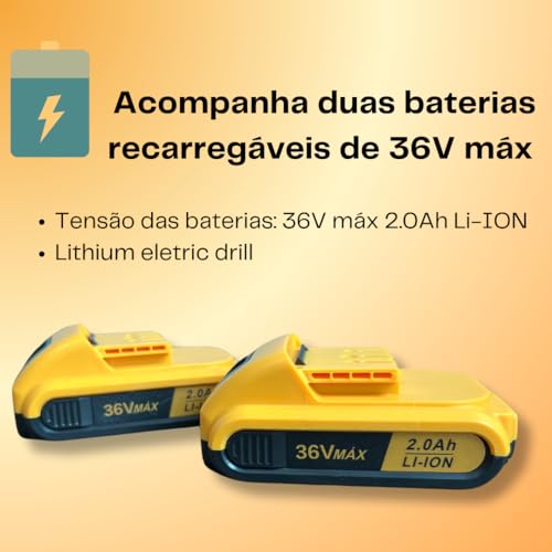Parafusadeira Furadeira portátil sem Fio 3/8