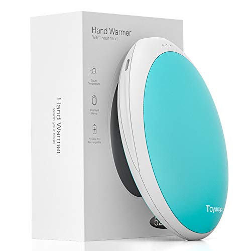 Handwärmer Wiederverwendbar USB 5200mAh Handwärmer Elektrisch Akku tragbare Power Bank Kompatibel mit Handys und Tablets-Blau