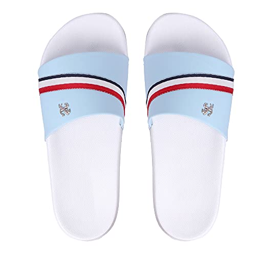 Image of PERY-PAO Mens Stylish Sliders White, Red, Black, Grey, Sky Blue Boys Slippers