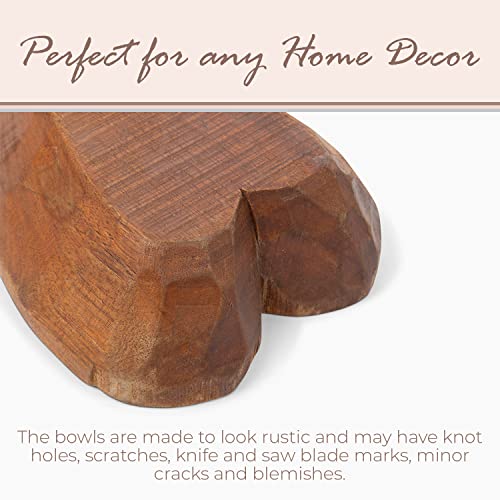 Birdie Designs Heart Shaped Wooden Dough Bowl - Rustic Wooden Bread Bowl - Handmade - Real Wood Construction Heart Bowl - Wooden Heart Bowl #TOP3