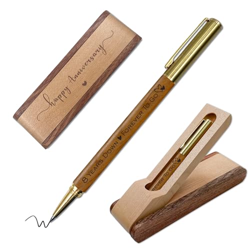 Product Image of the 8th Anniversary Ballpoint Pen Set Gift for Couple, 8 Year Bronze Anniversary Keepsake, 8 Year Anniversary Wedding Gifts for Wife, Husband, 8 years Marriage Gift Executive Pen Present for Men Women