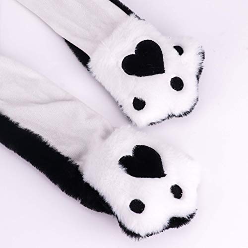 Hopearl Pinguin Hut mit Beweglichen Ohren - Schwarz-Weiße Kuschelige Plüschmütze - Lustiges Antarktis Kostüm für Karneval & Kindergeburtstag - Das ideale Geschenk für Jungen und Mädchen (56 cm)