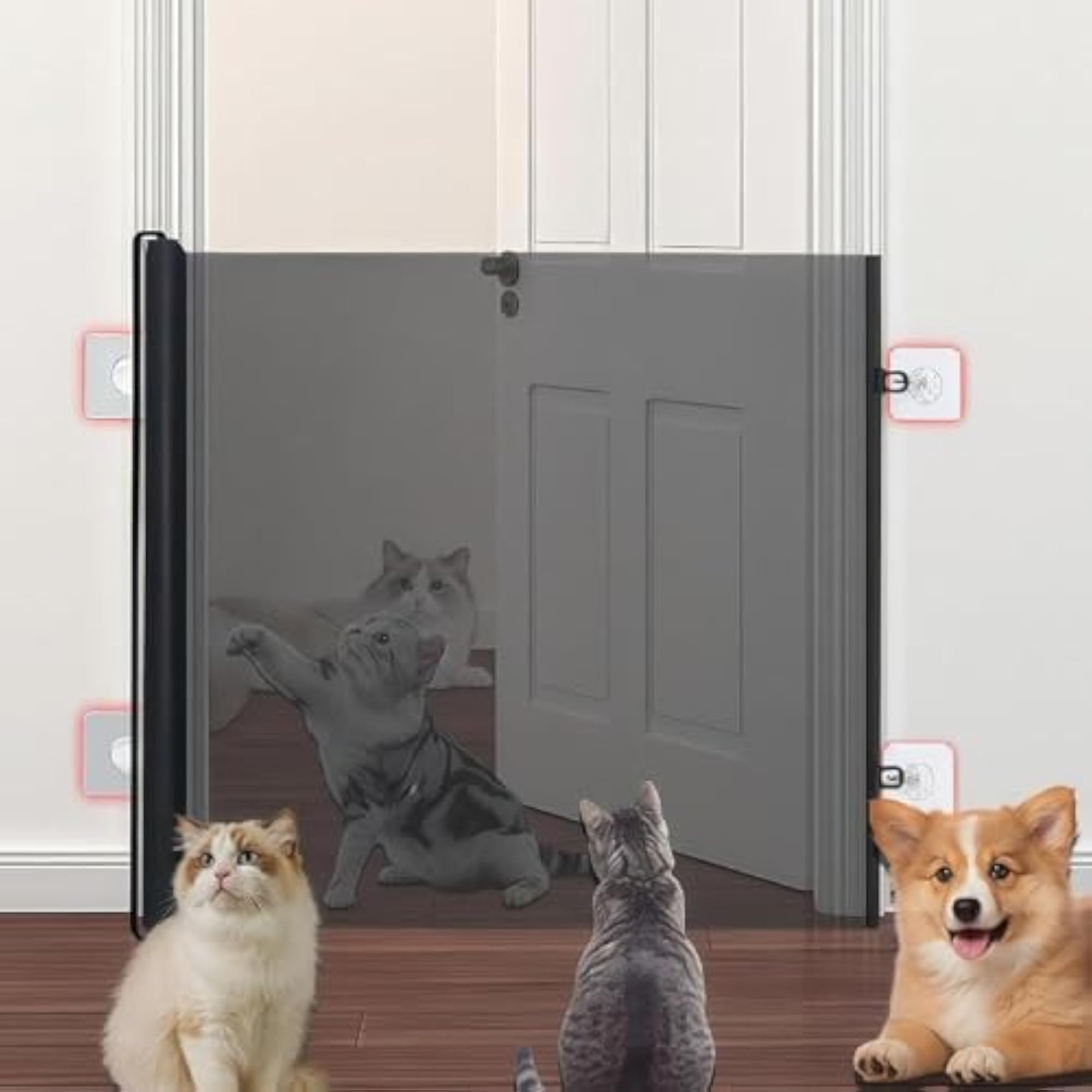 Retractable Dog Gate Easy to Use Portable Pet Door
