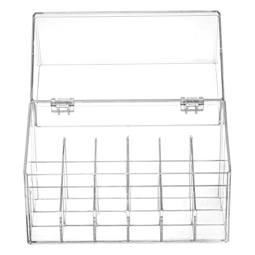 PINGANBUSU Lipstick Holder Display Case, 18 Slots Acrylic Organizer with Dust Cover, Lip Gloss Holder and Case for Vanity or Drawer, Cosmetic Display and Lipstick Storage Organizer