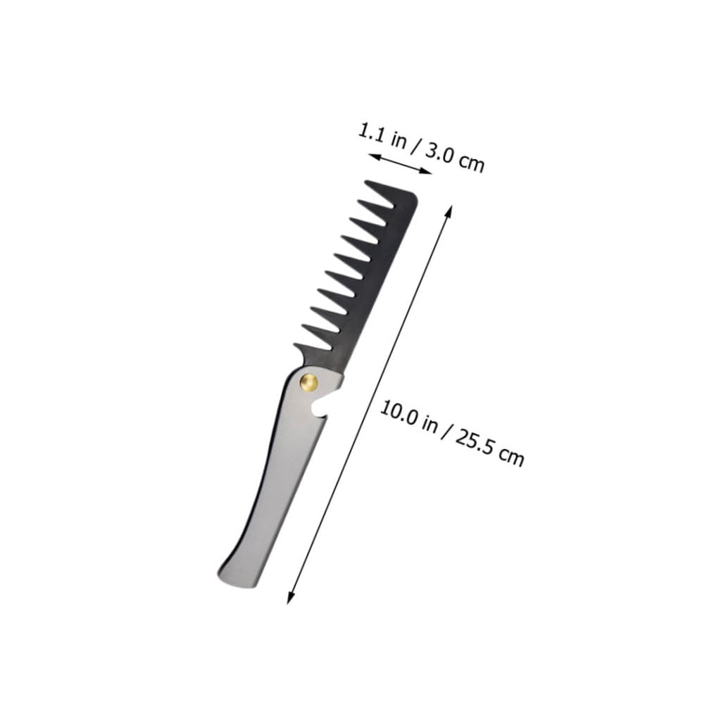 BESTYASH Set 4 Pettini Pieghevoli in Acciaio Inossidabile per Uomo e Donna, Pettine Portatile Apribottiglie, per Acconciature Vintage e Cura dei Chioma