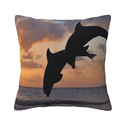 Bytkmry Seas Jumping Throw Pillow Cover Pillow Cases Cushion Covers For Sofa Couch Car Bedroom Home Decor 16"X16" Cover