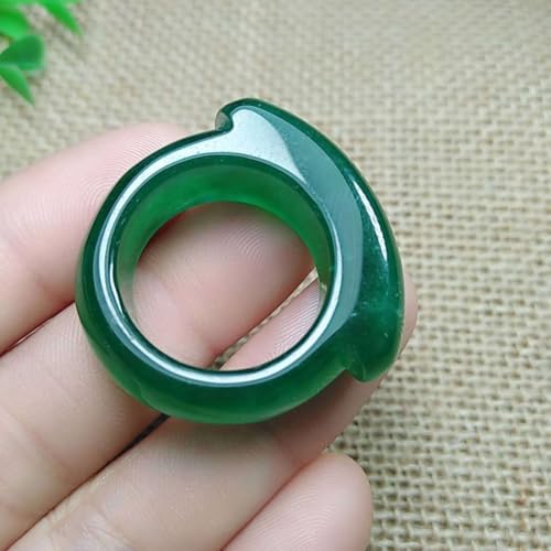 Natural Green Saddle Jade Ring for Men, Emerald Eternity Jadeite Band Ring Jewelry2