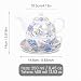 fanquare Juego de Té para Una Persona en Porcelana 400ml Diseño de Rosas y Hortensias Azules Imagen de fanquare Juego de Té para Una Persona en Porcelana 400ml Diseño de Rosas y Hortensias Azules