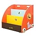 labebe Kid Bookshelf with Wheels, Orange Pine Wood Bookshelf for Kid 1 Year Up,Baby Bookshelf/Child Bookshelf/Toddler Bookshelf/Child Book Rack/Kid Book Display/Wood Bookshelf/Kid Bookshelf Storage