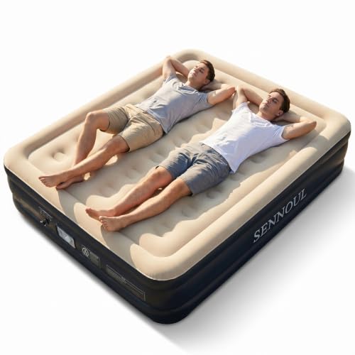 Image of SENNOUL Air Mattress Queen with Built in Pump,16 inch Raised Blow up Bed, 800lb