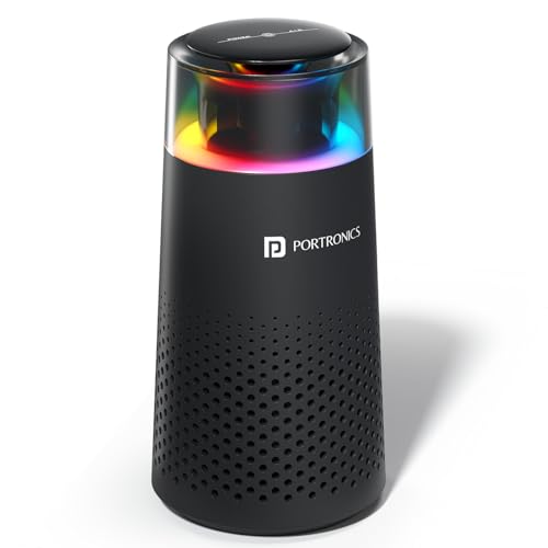 Image of Portronics AeroDrive, Type-C Powered Car Air Purifier with H13 HEPA Filter, 3-Stage Filtration(Pre-filter, HEPA13 & Activated Carbon Filter) 360 Air Intake,Removes PM 2.5 & PM 10,RGB Ambient Lighting