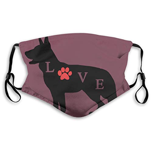 Adult German Shepherd Love Dog Paw S Graphic Print Outdoor Face Dust Cover