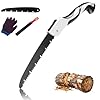 Folding Hand Saw Set with Extra Blade, 1 Grinders & Glove, 12 Inch Extra Long Blade Heavy Duty Foldable Pruning Saws for Tree Trimming, Wood Cutting, Ergonomic Handle Folding Saw Pocket Saws