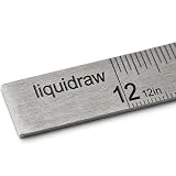 Liquidraw 150 x 300 mm stal nierdzewna w kształcie litery L kwadratowa linijka dwustronna kątowa metalowa linijka do cięcia szycia z pomiarami metrycznymi i imperialnym dla inżynierów i architektów