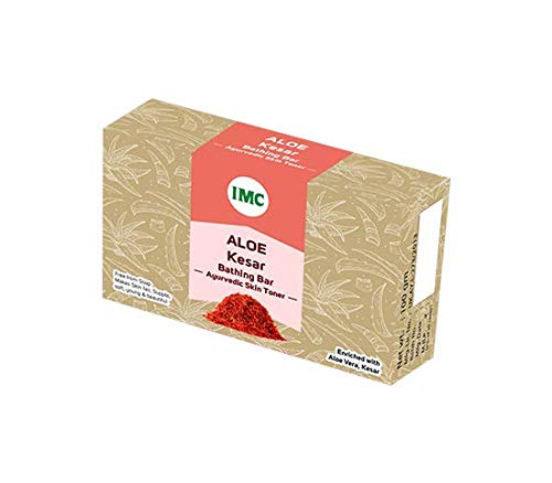 IMC ALOE KESAR BATHING BAR AYURVEDIC SKIN TONER(with exotic herbs including Kesar, Haldi.Tulsi & Neem) soap Free(Pack of ...