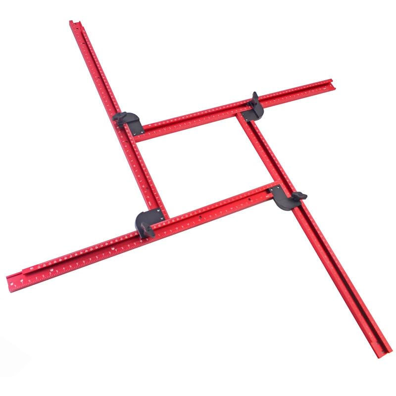VIDOO Dima per Fresatrice Regolabile in Alluminio Cornice Quadrata 53cm Guida Scanalatura 0-500mm Lavorazione Legno