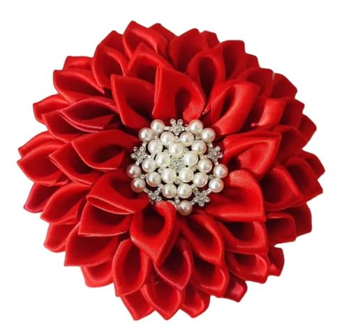 Image of Red 4.5 inch Sorority Paraphernalia Flower Brooch Pin for Women, Greek Organization, Delta Sigma Theta Sorority Inspired for D9 Events, Conferences, Luncheons, J13, National Sorority of Phi Delta Kappa (NSPDK) lapel pin