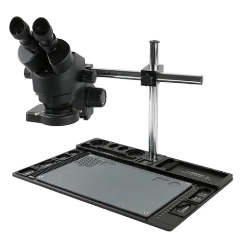 Microscope Stereo Microscope 3.5X - 90X Continuous Zoom Magnification + Big Aluminum Stand + 56 LED Ring Light + Lens(Green)