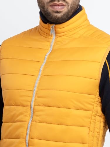 Image of Status Quo Mens Quilted High Neck Sleeveless Jacket