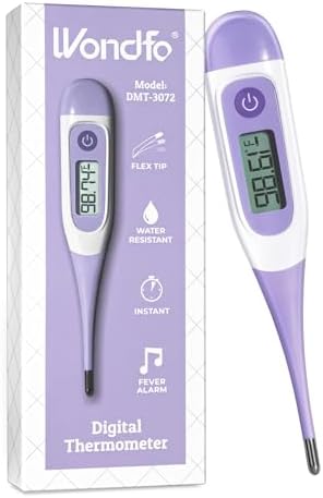 Wondfo Digital Basal Thermometer for Women Fertility – BBT Thermometer for Ovulation & Pregnancy Tracking – High Accuracy & LCD Display & Waterproof