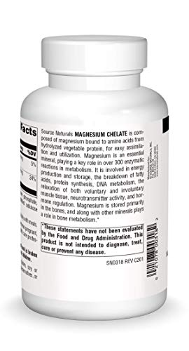 Source Naturals Magnesium Chelate - Supports Nerve & Muscle Function - 250 Tablets #TOP1