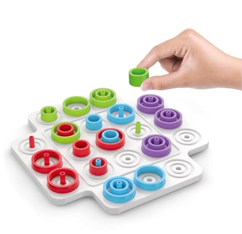 Image of Trip Trap Board Game for Kids Teens Adults Family Fun Brain Game Mind Strategy Board Game for 2-4 Players Table Top Interactive Toy with Colorful Rings