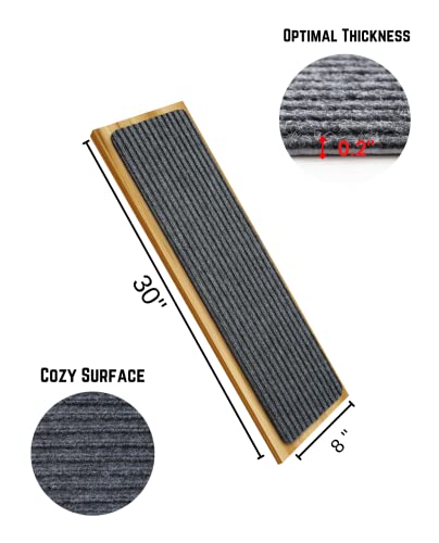 Tansciossa Stair Treads For Wooden Steps 30" X 8" (15 In Pack) Non Slip Stair Treads Indoor Step Covers For Stairs Anti Slip For Stairs Stair Tread Covers, Grey #TOP1