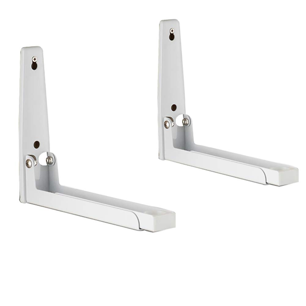 YFSS Foldable Microwave Oven Bracket, Wall-Mounted Adjustable Kitchen Brackets, Carbon Steel,2pcs 90 Degree,with Screws