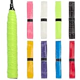 SOFPLATE 8 Packung 8 Farben Pickleball Griffbandrolle Tennisschläger Griffwickel Buntes PU Leder rutschfest Perforiert Saugfähig Ersatzbänder Für Badminton Pickleball Tennis Paddelsport