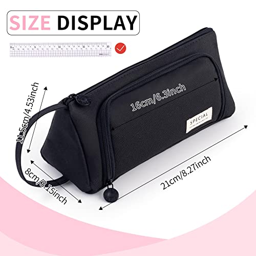 Angoobaby Pencil Case Handheld Pencil Pouch Multi-Slot Pen Bag Stationery Storage For Teen Student College Office Adults - Black #TOP1