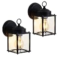 Kainozoic Outdoor Wall Light Fixtures Waterproof Porch Lights Anti-Rust Matte Black Exterior Light Fixture Outdoor Wall Lantern for Patio Front Door Garage House - 2 Pack