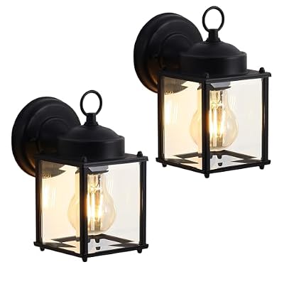Kainozoic Outdoor Wall Light Fixtures Waterproof Porch Lights Anti-Rust Matte Black Exterior Light Fixture Outdoor Wall Lantern for Patio Front Door Garage House - 2 Pack
