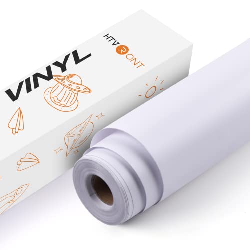 HTVRONT White Permanent Vinyl Roll - 12 x 25 FT Matte White Adhesive Vinyl Roll for Alll Cutting Machine, Silhouette, Cameo Cutters, for Signs, Scrapbooking, Craft, Die Cutters(Matte White)