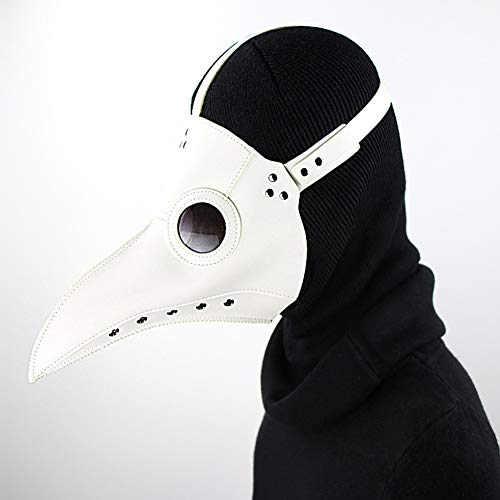 Ulalaza Plague Doctor Mask PU in pelle a naso lungo