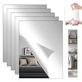 LZYDKH 5 Stück Spiegelfliesen, 20X30cm Spiegelfliesen Selbstklebend Klebespiegel Spiegel zum Kleben Flexible für Badezimmer Wohnzimmer Schlafzimmer Schrank