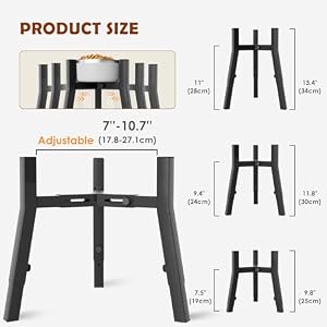 Dog Bowl Stand for Large Dogs, Adjustable Width & Height, Elevated Dog Bowls for 7-10.7" Wide Bowls, 3 Height Adjustment, Tall Dog Food Water Bowl, Single Dog Bowl Holder,Bowl Not Included Dog Bowl Stand for Large Dogs, Adjustable Width & Height, Elevated Dog Bowls for 7-10.7″ Wide Bowls, 3 Height Adjustment, Tall Dog Food Water Bowl, Single Dog Bowl Holder,Bowl Not Included