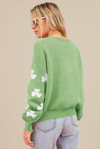 Image of Women's Bright Pink Fuzzy Valentine Hearts Drop Shoulder Sweater Casual Heart-Shaped Long Sleeve Pullover Tops