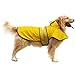 HDE Dog Raincoat Jacket Reflective Adjustable Hooded Pet Poncho Rain Coat with Leash Hole for Small to X-Large Dogs Yellow - L