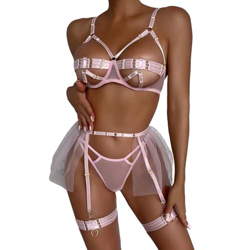 Ensemble lingerie sexy avec porte-jarretelles MIZSPISE aux finitions haute couture