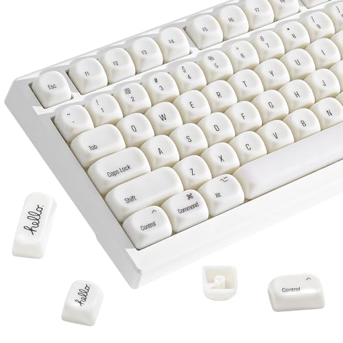 YUNZII 126-Key Ceramic keycaps Style, MOA Profile, Elegant Minimalist Design,