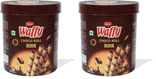 Image of Dukes Waffy Chocolate flavoured Wafer roll Jar (250g) (Pack of 2)