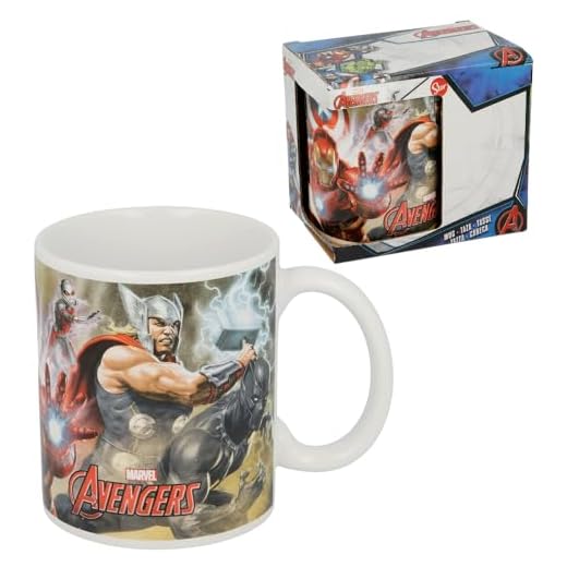 CARTOON Taza de cerámica Avengers Marvel modelo Mug 325 ml taza de desayuno para niños
