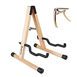 Anpro Soporte Guitarra Suelo, Soporte de Guitarra Suelo Plegable con Almohadilla de Espuma, Afinador de Guitarra, Soporte de Guitarra Universal para Violonchelo