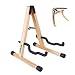 Anpro Support de Guitare,Porte Guitare Pliable avec Coussin en Mousse et capodastre Guitare,il Convient au Violoncelle/Mandoline/Support de Banjo/Guitare Acoustique/Guitare Classique/Basse