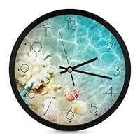 海と砂浜の掛け時計 直径約25cm imgrc0089682603.jpg