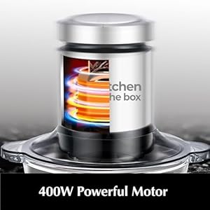 Kitchen in the box Mini Food Processors400W Powerful Mini Meat Grinder Food ChopperElectric Vegetable Chopper with One 3 Cup Bowl S Blades for MeatFishVegetableBaby Food3cup1bowl